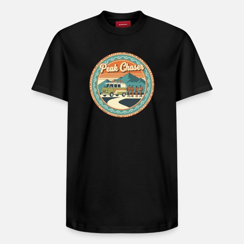 Peak Chaser Retro-Abenteuer - Relaxed Unisex Supima Cotton T-Shirt – von SPREAD - Schwarz