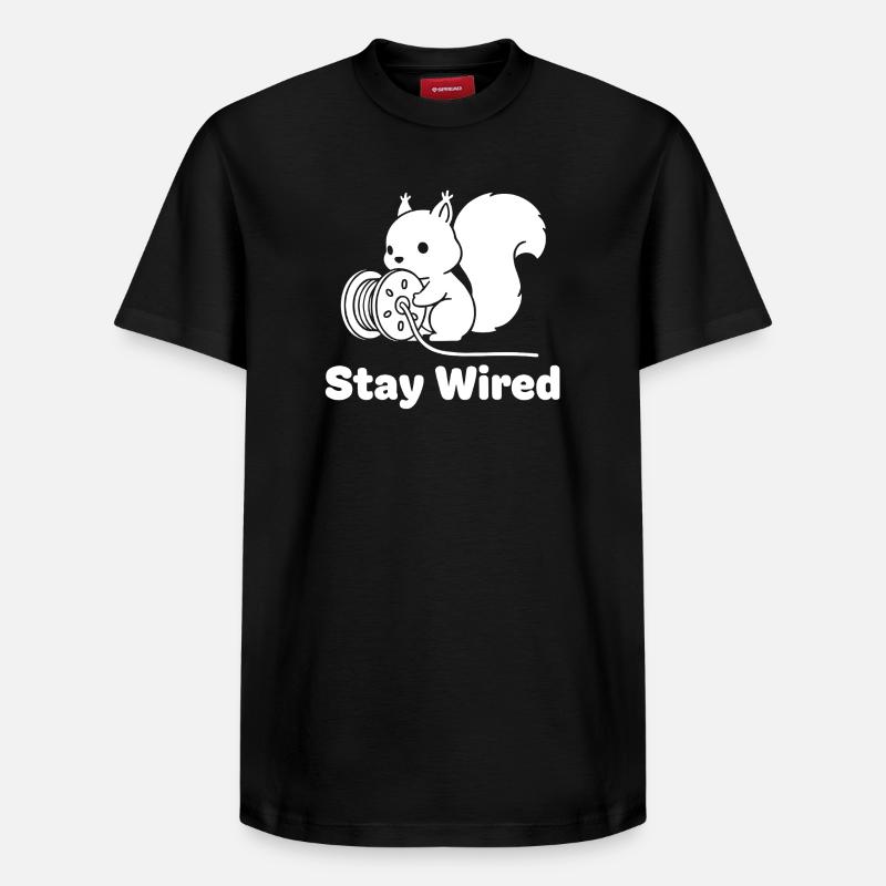 Écureuil Reste Câblé - T-shirt unisexe décontracté en coton Supima – de SPREAD - noir