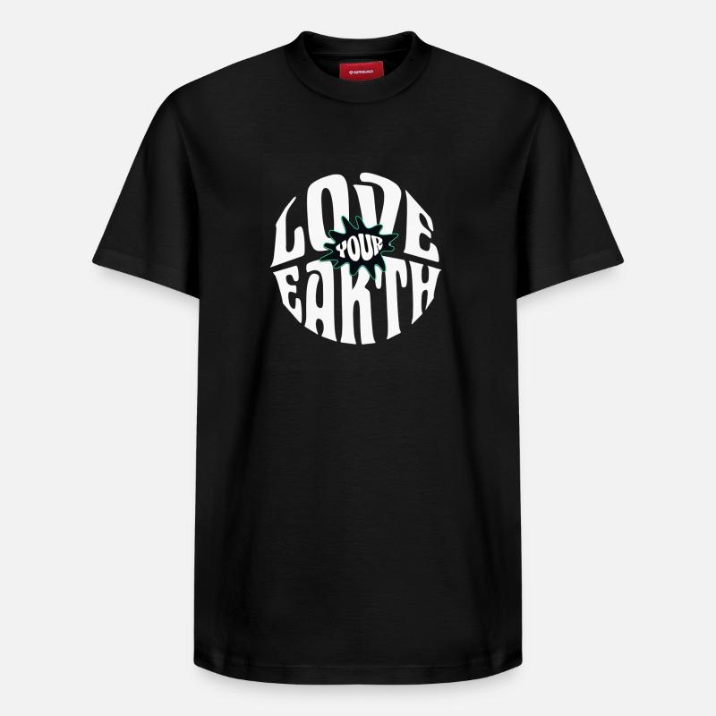 Aime ta Terre - T-shirt unisexe décontracté en coton Supima – de SPREAD - noir