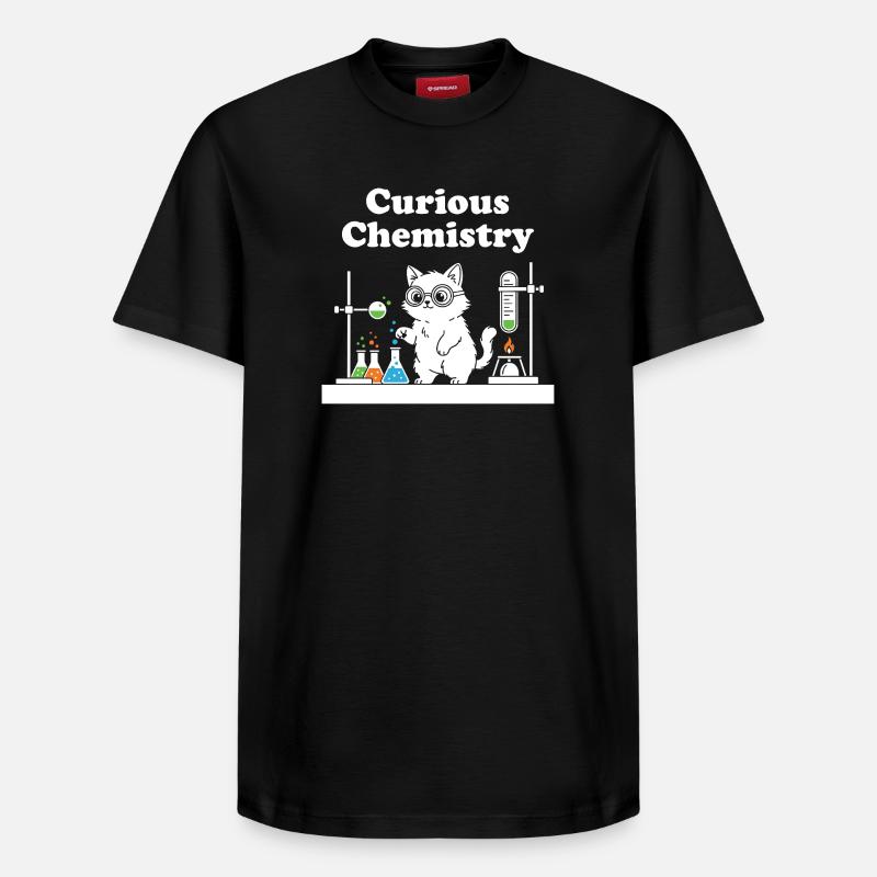 Chat de la Chimie Curieuse - T-shirt unisexe décontracté en coton Supima – de SPREAD - noir