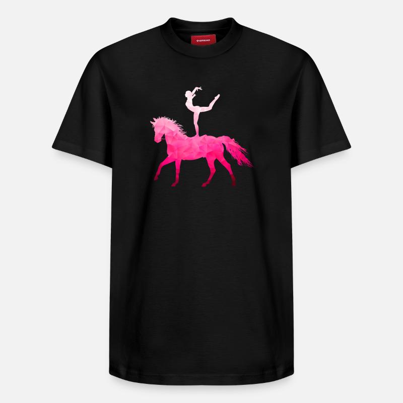 Acrobatie de saut Cheval d’équitation rose - T-shirt unisexe décontracté en coton Supima – de SPREAD - noir