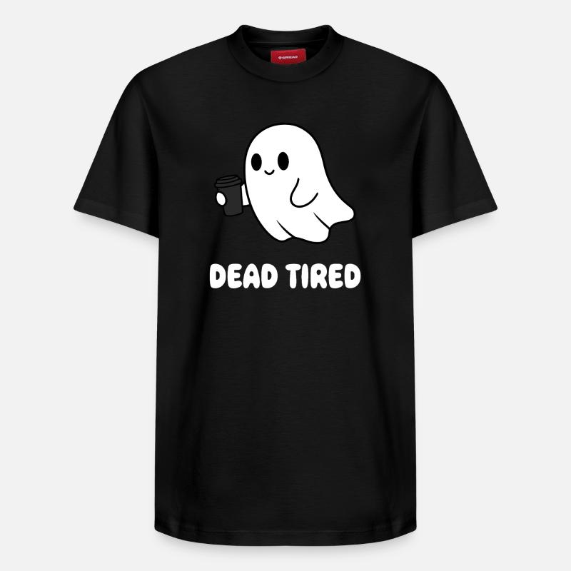 Kaffeegeist Müder Geist mit Becher - Relaxed Unisex Supima Cotton T-Shirt – von SPREAD - Schwarz
