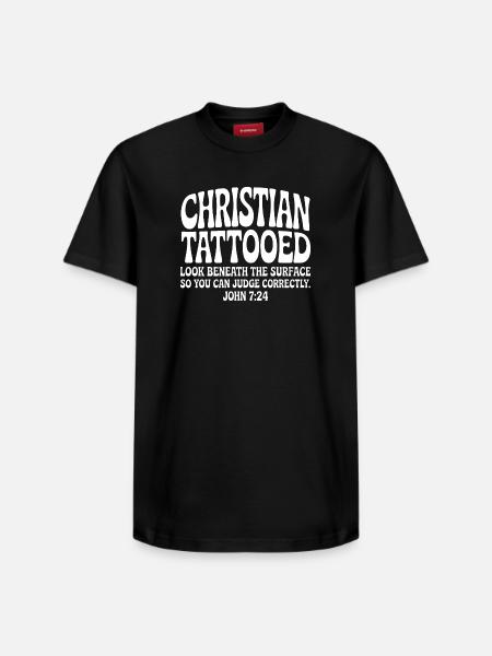 Christian Tattooed Look Beneath Surface - Relaxed Unisex Supima Cotton T-Shirt – by SPREAD - black