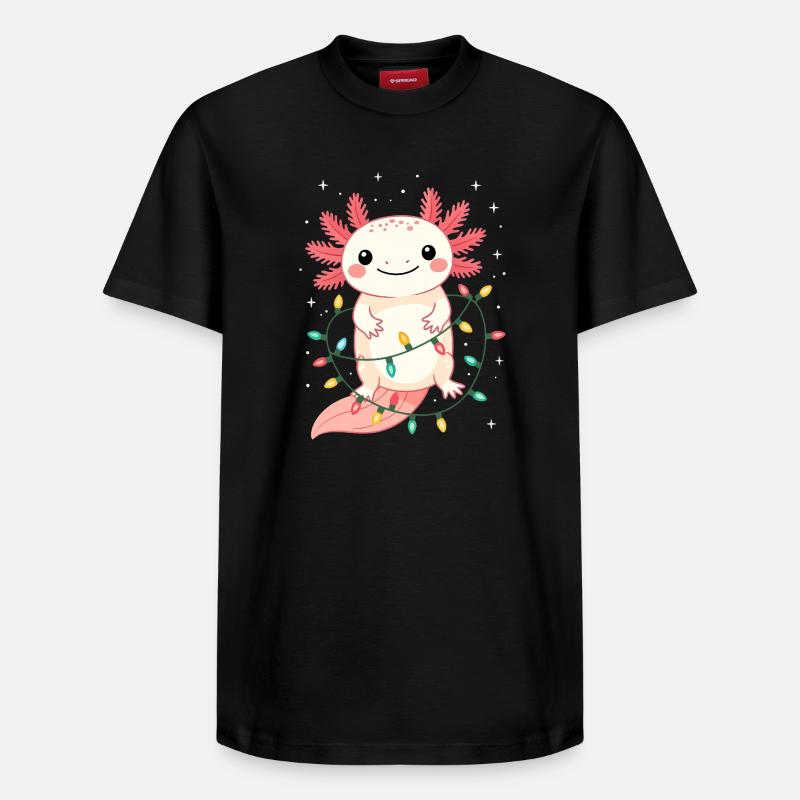 Pull de Noël Axolotl Drôle Mignon - T-shirt unisexe décontracté en coton Supima – de SPREAD - noir