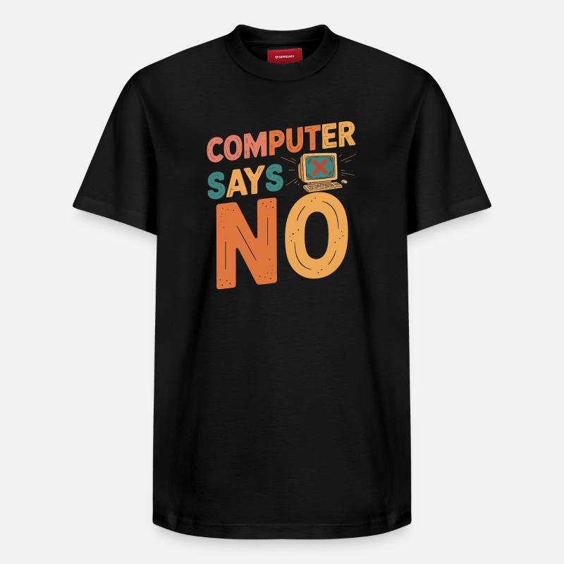Retro Computer sagt Nein - Relaxed Unisex Supima Cotton T-Shirt – von SPREAD - Schwarz