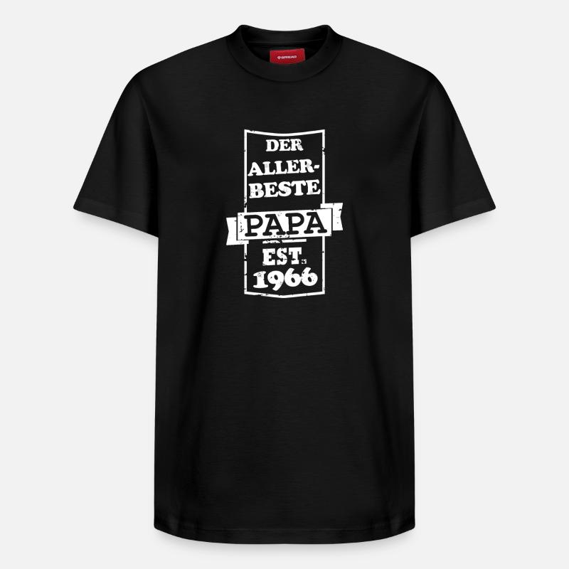 Meilleur Papa Millésime 1966 - T-shirt unisexe décontracté en coton Supima – de SPREAD - noir