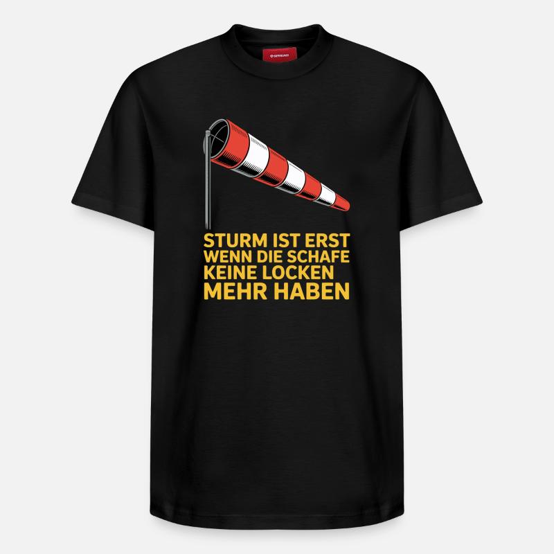 Sturmtext mit Windsock - Relaxed Unisex Supima Cotton T-Shirt – von SPREAD - Schwarz