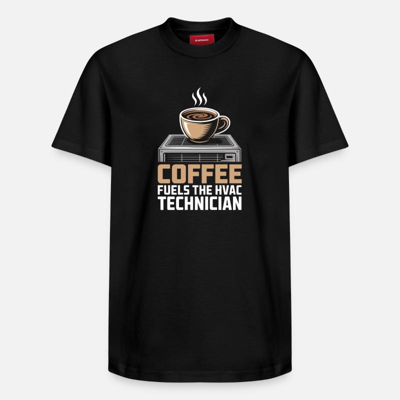 Kaffee Liebender HVAC Techniker Geschenk Arbeiter - Relaxed Unisex Supima Cotton T-Shirt – von SPREAD - Schwarz