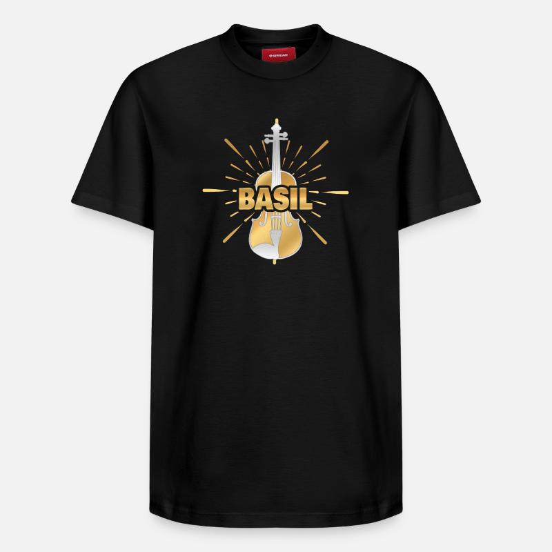 Basilic - T-shirt unisexe décontracté en coton Supima – de SPREAD - noir