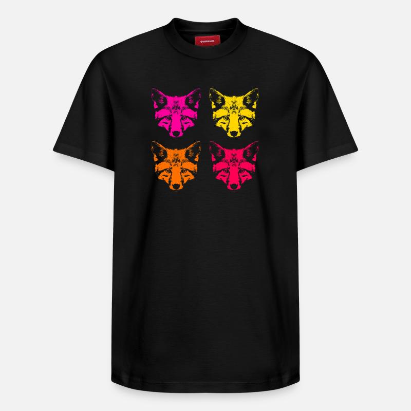 Renards de couleur - T-shirt unisexe décontracté en coton Supima – de SPREAD - noir
