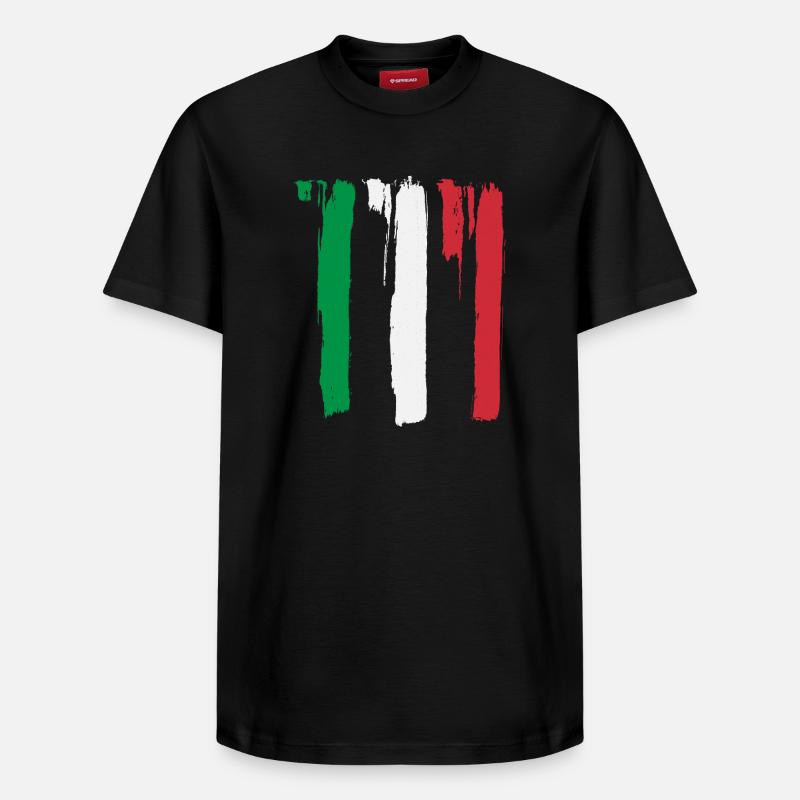 Drapeau italien - T-shirt unisexe décontracté en coton Supima – de SPREAD - noir