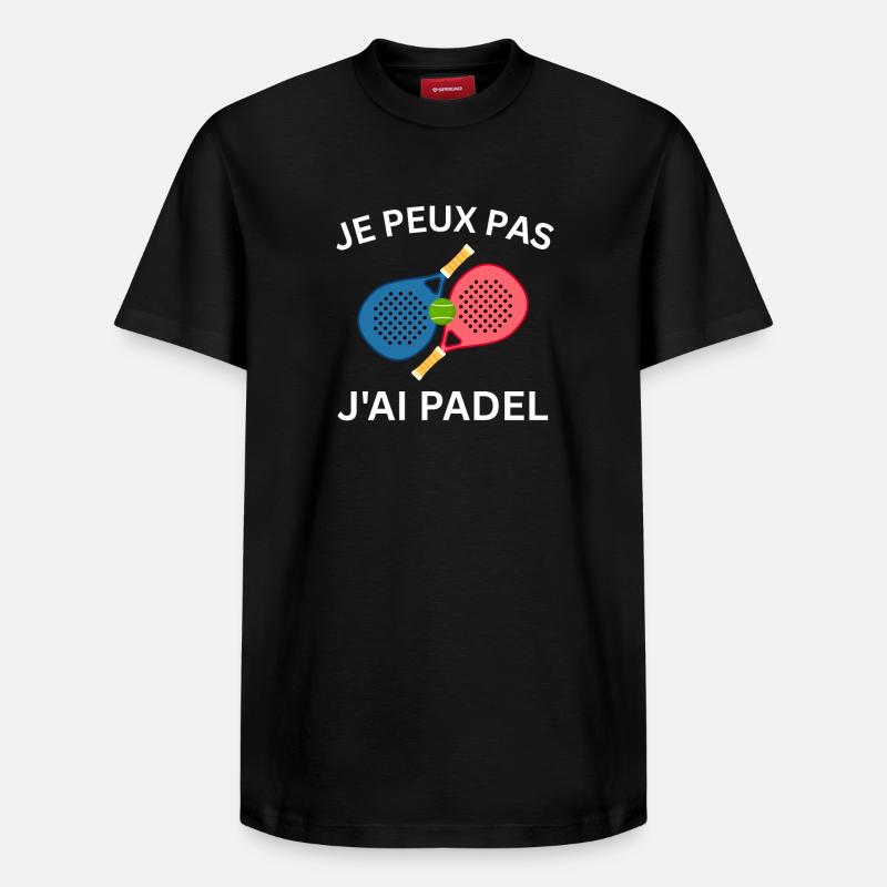 Je peux pas j'ai Padel - T-shirt unisexe décontracté en coton Supima – de SPREAD - noir