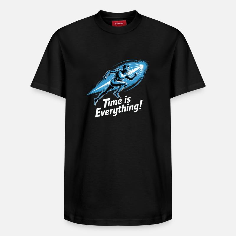 Le temps est tout, coureur - T-shirt unisexe décontracté en coton Supima – de SPREAD - noir