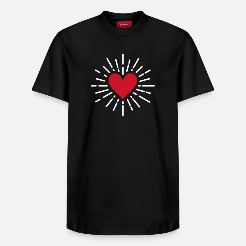 cœur - T-shirt unisexe décontracté en coton Supima – de SPREAD - noir