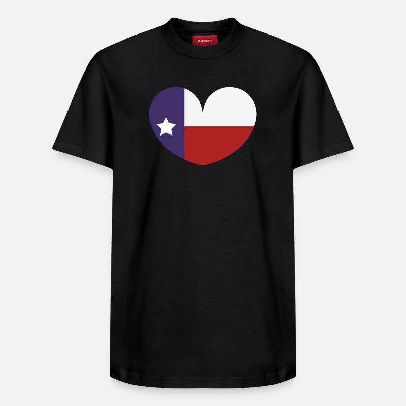 Drapeau du cœur du Texas - T-shirt unisexe décontracté en coton Supima – de SPREAD - noir