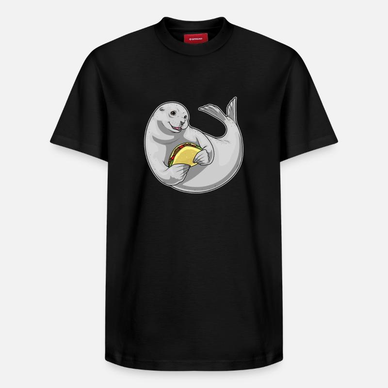 Taco des phoques - T-shirt unisexe décontracté en coton Supima – de SPREAD - noir