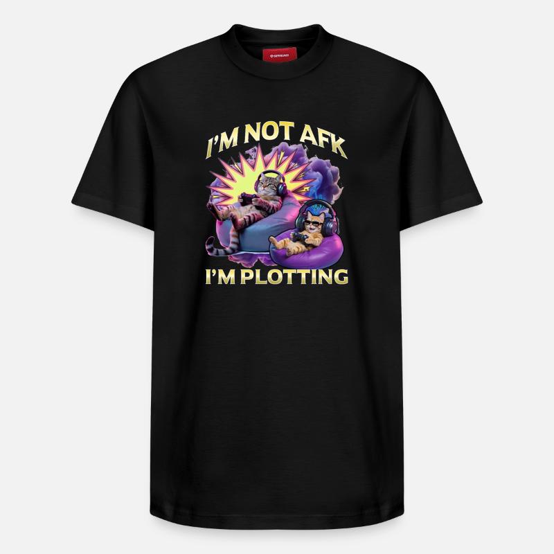 Chat gamer drôle - T-shirt unisexe décontracté en coton Supima – de SPREAD - noir
