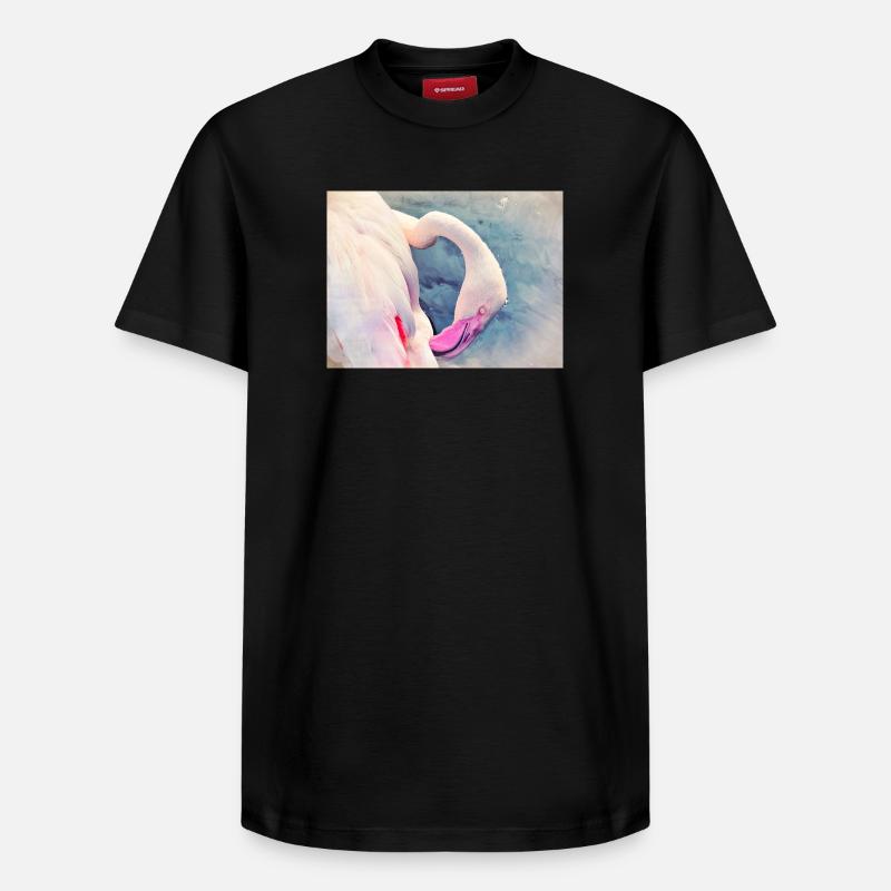 Flamingo - Relaxed Unisex Supima Cotton T-Shirt – von SPREAD - Schwarz