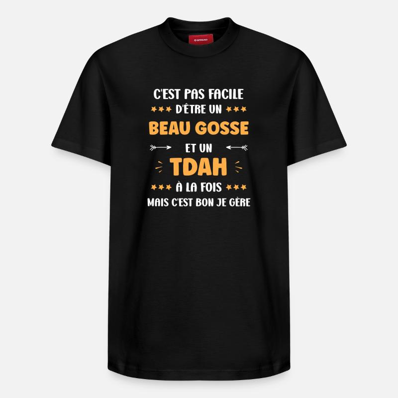 tdah - T-shirt unisexe décontracté en coton Supima – de SPREAD - noir