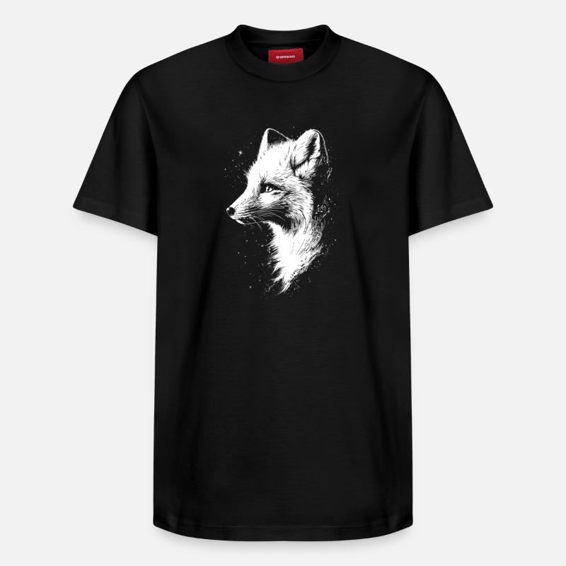 Polarfuchs Schneefuchs Eisfuchs Süßer Weißer Fuchs - Relaxed Unisex Supima Cotton T-Shirt – von SPREAD - Schwarz