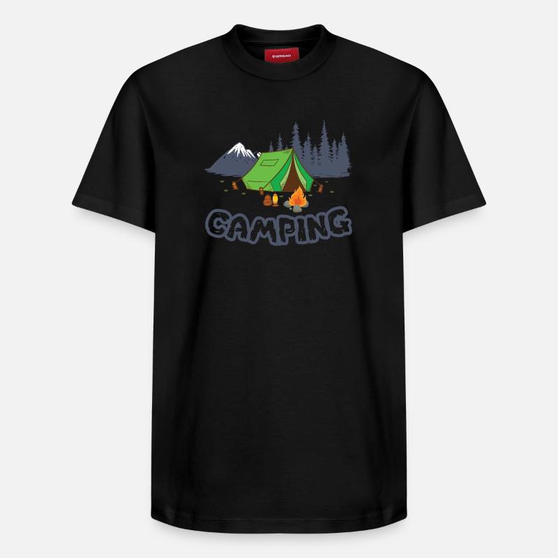 Camping - T-shirt unisexe décontracté en coton Supima – de SPREAD - noir
