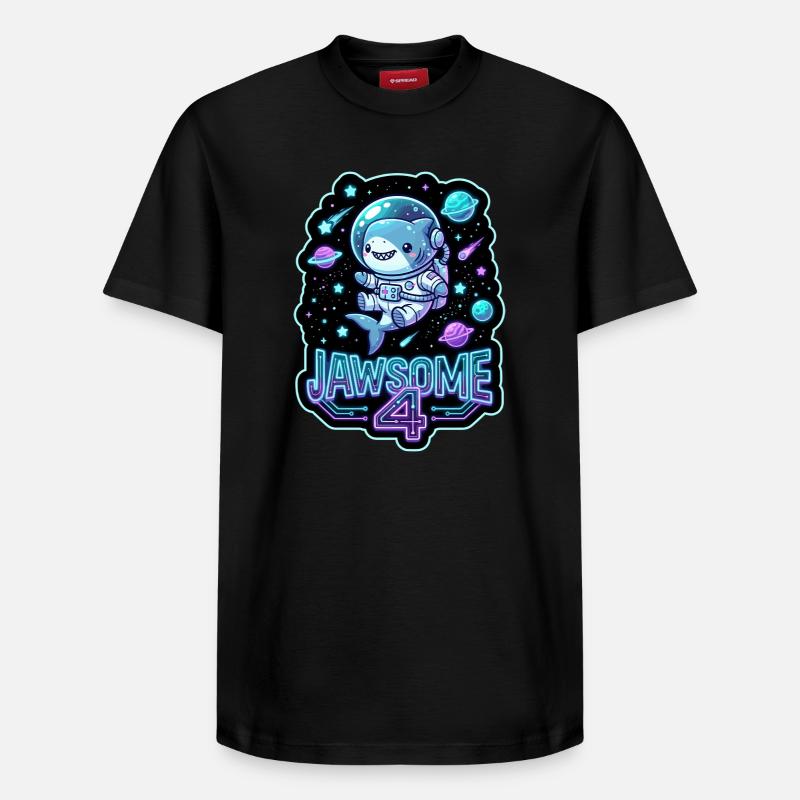 Jawsome 4 Space Shark - T-shirt unisexe décontracté en coton Supima – de SPREAD - noir