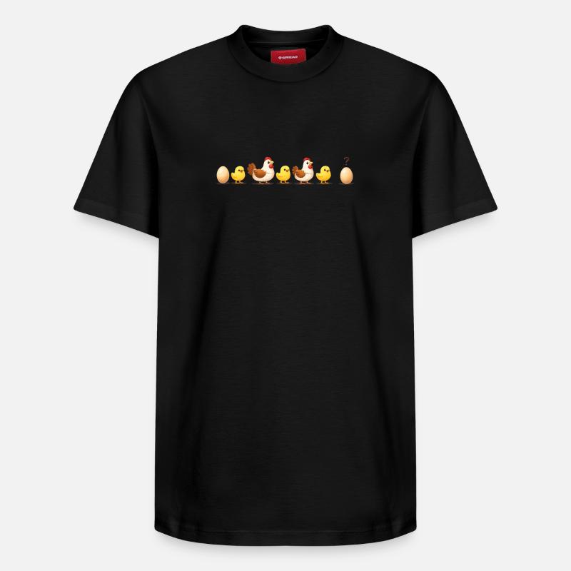 Evolution Ei-Küken-Henne-Darwin - Relaxed Unisex Supima Cotton T-Shirt – von SPREAD - Schwarz
