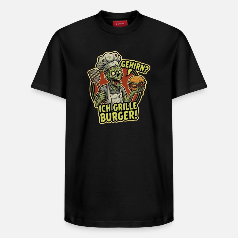 Burger grillé BrainChef - T-shirt unisexe décontracté en coton Supima – de SPREAD - noir