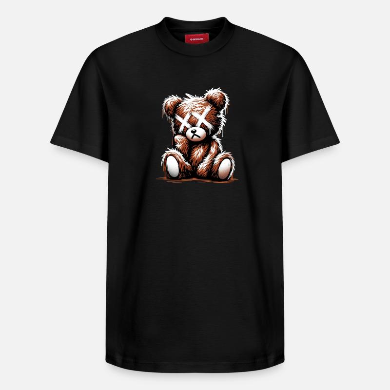 Broken Sad Teddy Graffiti Art - T-shirt unisexe décontracté en coton Supima – de SPREAD - noir
