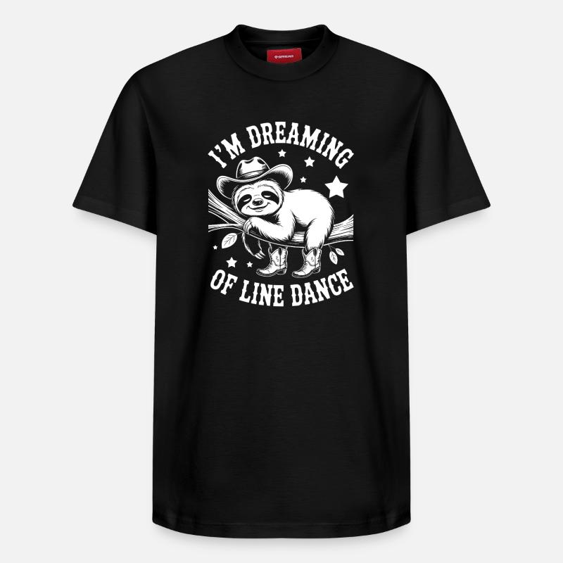 Faultier  LineDance Traum - Relaxed Unisex Supima Cotton T-Shirt – von SPREAD - Schwarz