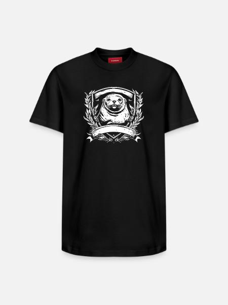 Seelöwe Otter im Laurel-Abzeichen - Relaxed Unisex Supima Cotton T-Shirt – von SPREAD - Schwarz