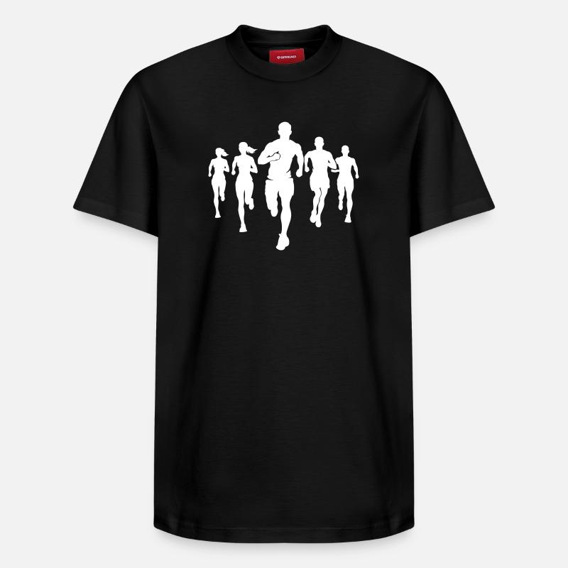 Marathon par équipe Marathon Silhouette - T-shirt unisexe décontracté en coton Supima – de SPREAD - noir