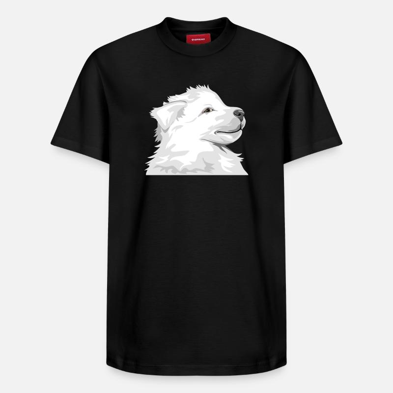 Chiot blanc - T-shirt unisexe décontracté en coton Supima – de SPREAD - noir