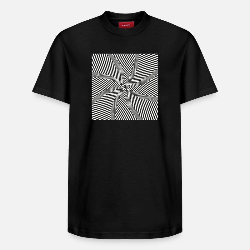 Labyrinthe optique en étoile - T-shirt unisexe décontracté en coton Supima – de SPREAD - noir