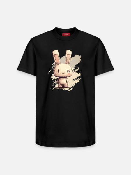 Cute rabbit with X-eyes - Relaxed Unisex Supima Cotton T-Shirt – by SPREAD - black