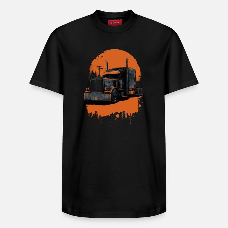Camion en teinte orange - T-shirt unisexe décontracté en coton Supima – de SPREAD - noir