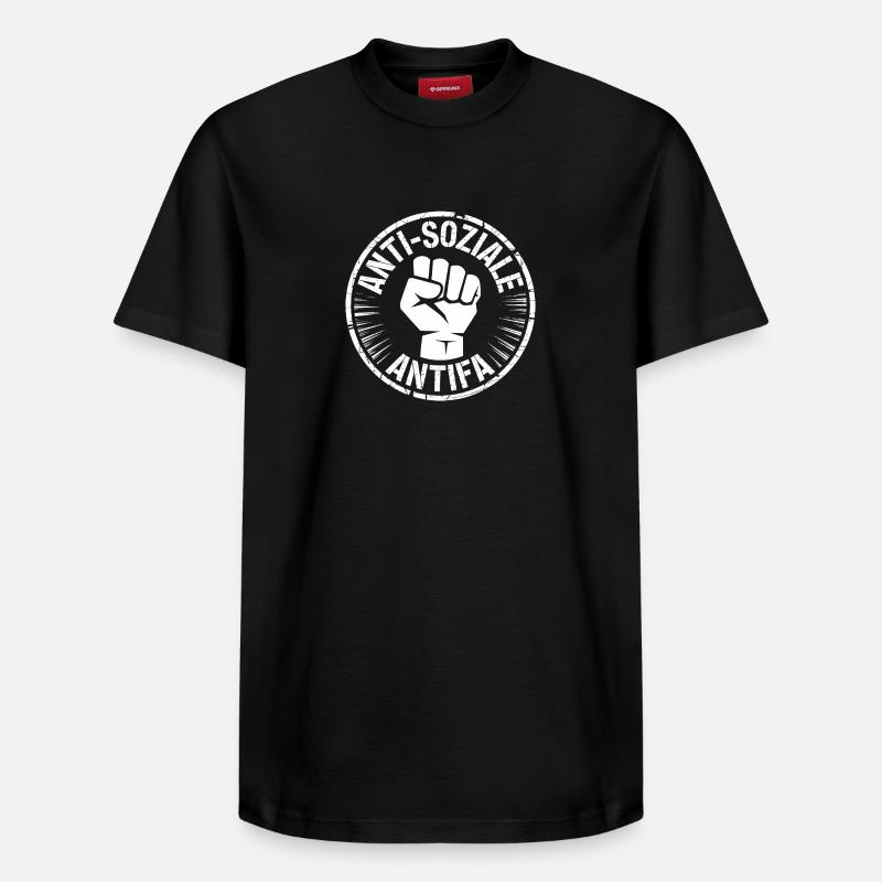 Antifa gegen Nazis - Antifa Logo - T-shirt unisexe décontracté en coton Supima – de SPREAD - noir