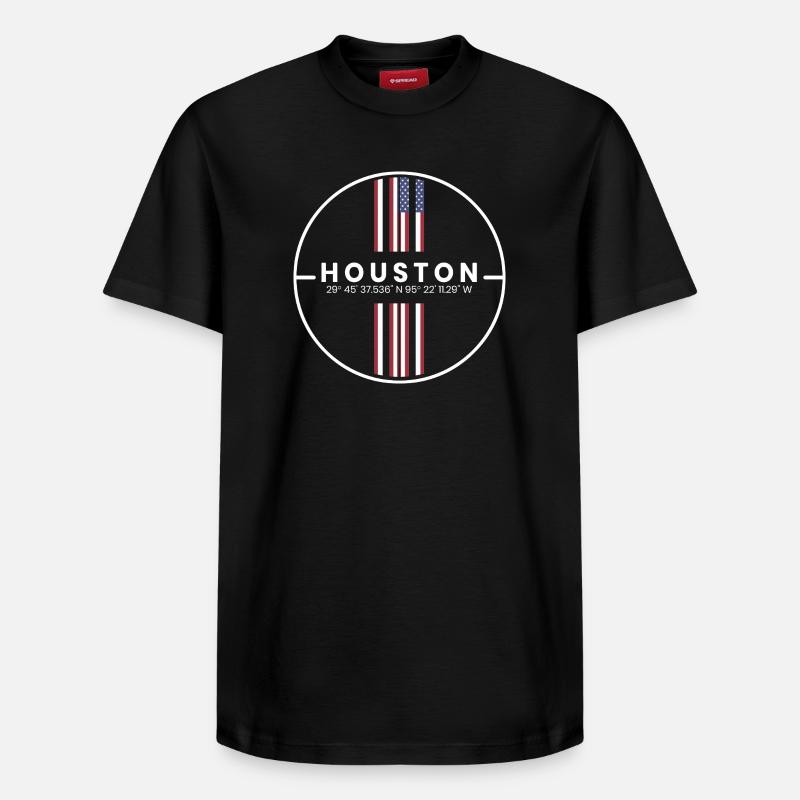 Coordonnées de Houston - T-shirt unisexe décontracté en coton Supima – de SPREAD - noir