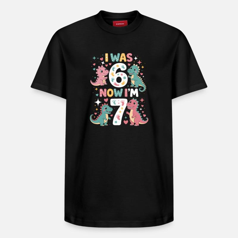 De six à sept dinosaures - T-shirt unisexe décontracté en coton Supima – de SPREAD - noir
