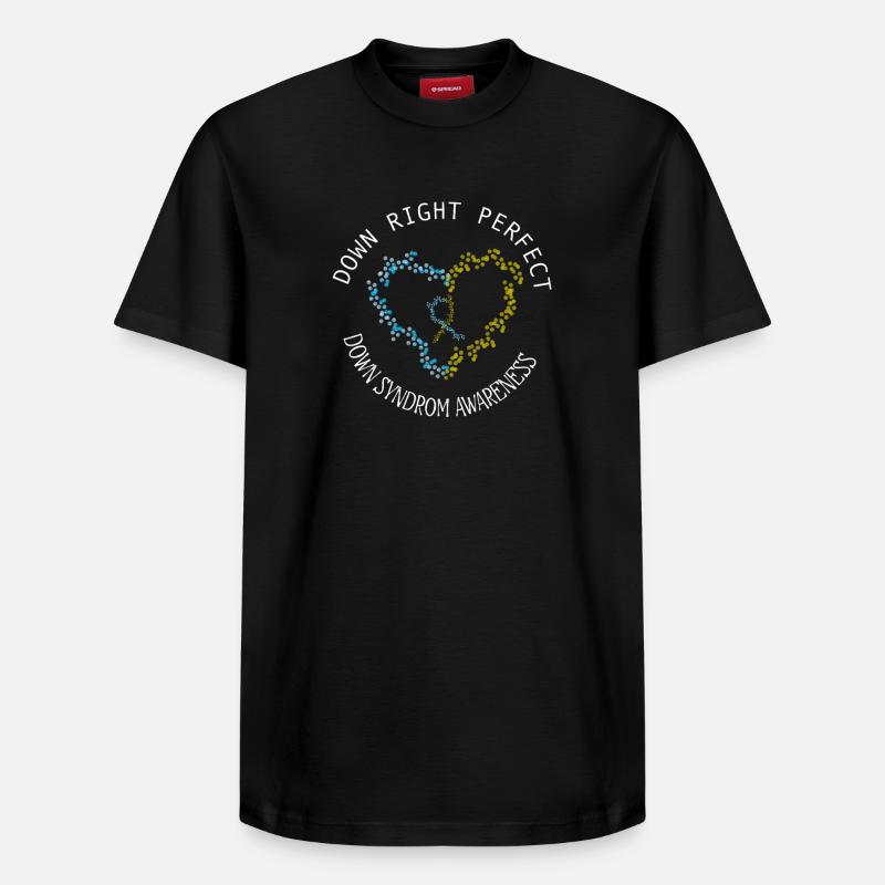 Absolut perfektes Down-Syndrom-Bewusstseins-Herz - Relaxed Unisex Supima Cotton T-Shirt – von SPREAD - Schwarz