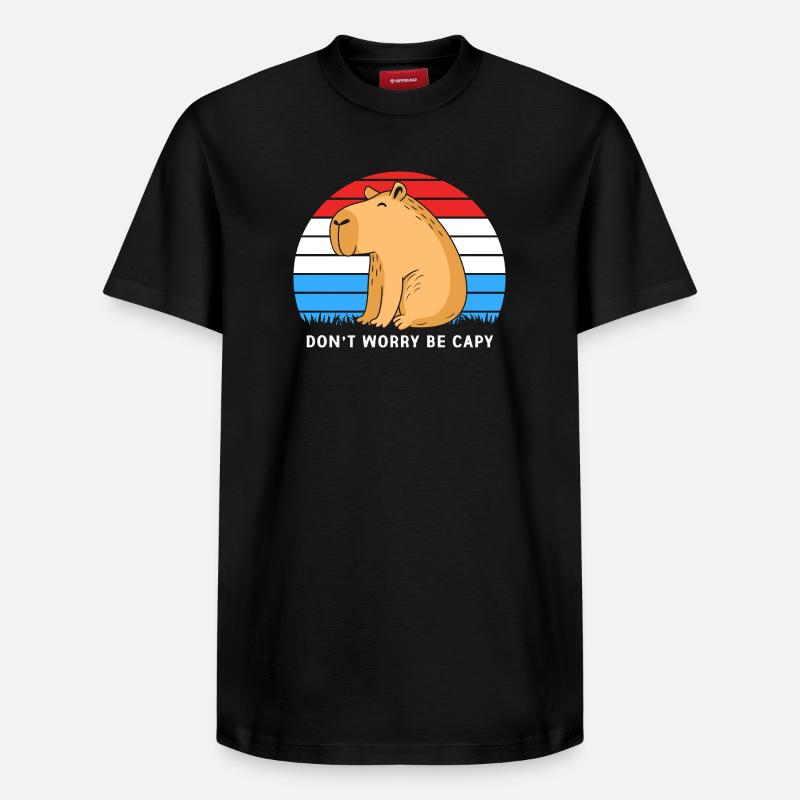 Capybara - T-shirt unisexe décontracté en coton Supima – de SPREAD - noir