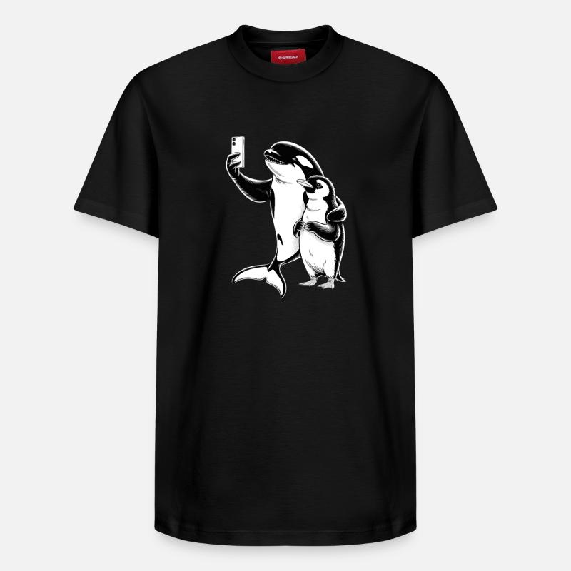 Orca und Robbe - Relaxed Unisex Supima Cotton T-Shirt – von SPREAD - Schwarz