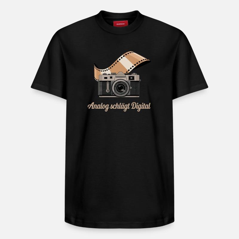 Caméra rétro numérique Analog Beats - T-shirt unisexe décontracté en coton Supima – de SPREAD - noir