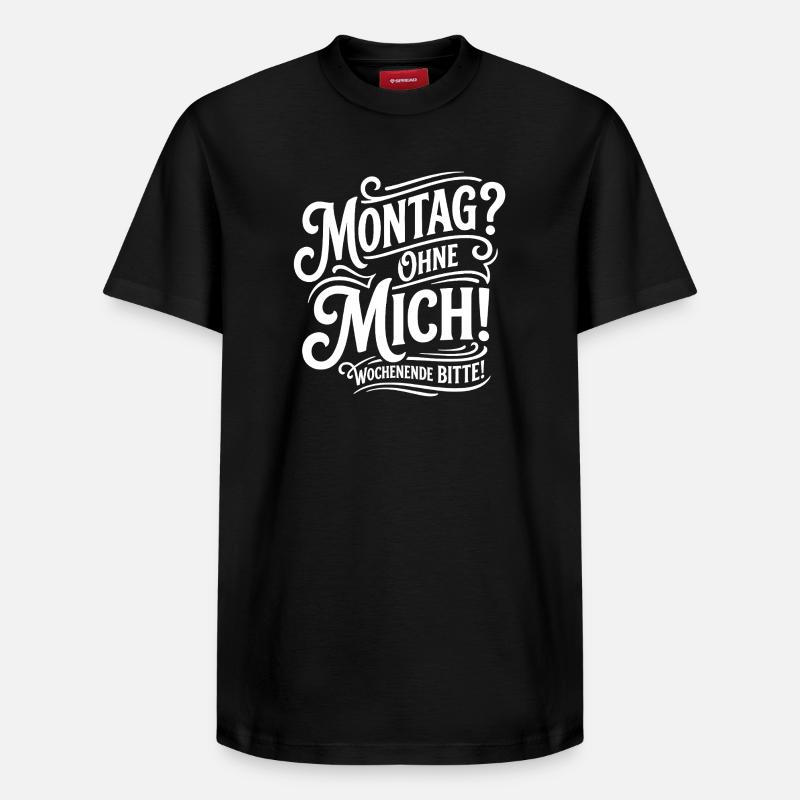 Lundi sans moi – Week-end - T-shirt unisexe décontracté en coton Supima – de SPREAD - noir