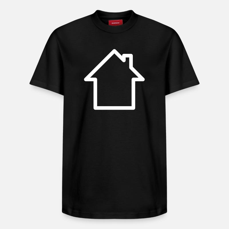 Logo : Maison avec cheminée - T-shirt unisexe décontracté en coton Supima – de SPREAD - noir