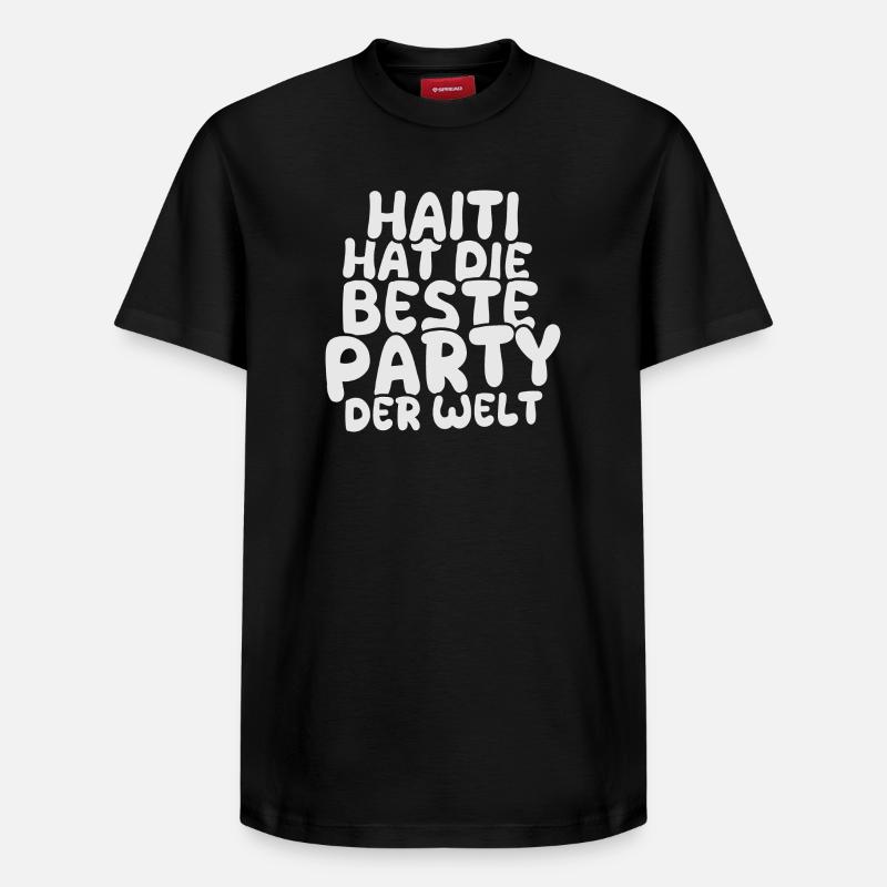 Haïti comme destination de vacances - T-shirt unisexe décontracté en coton Supima – de SPREAD - noir