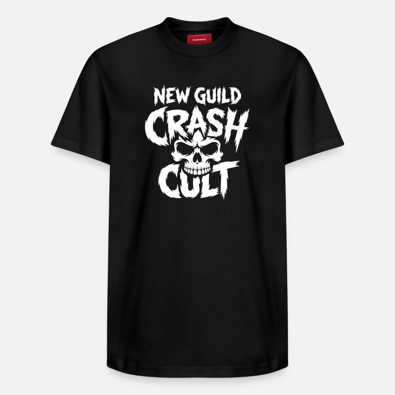 New Guild Crash Cut Skull - Relaxed Unisex Supima Cotton T-Shirt – von SPREAD - Schwarz