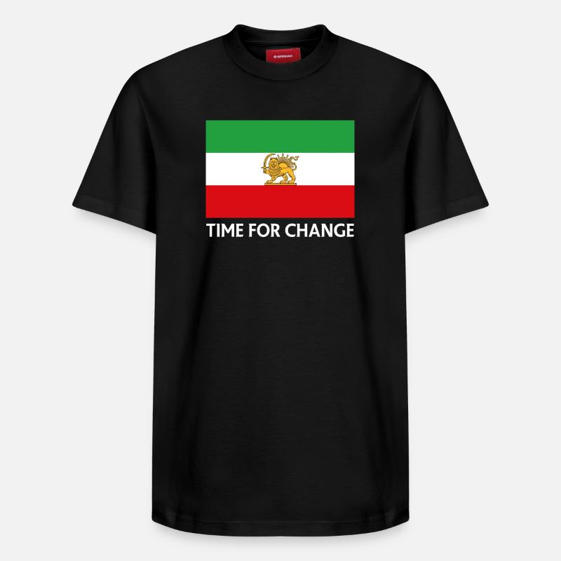 Temps de changement Drapeau iranien - T-shirt unisexe décontracté en coton Supima – de SPREAD - noir
