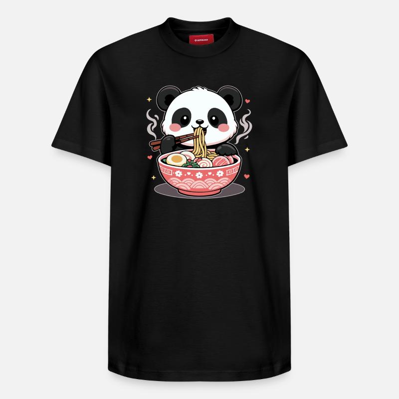 Ramen Mignons Kawaii Panda - T-shirt unisexe décontracté en coton Supima – de SPREAD - noir