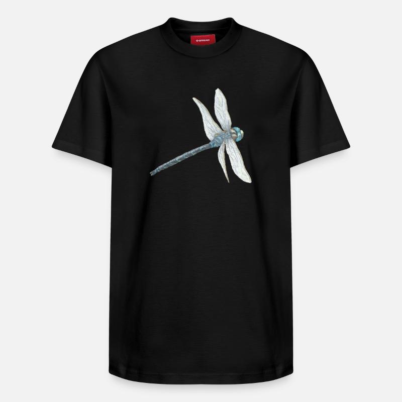 Illustration de libellule sarcelle - T-shirt unisexe décontracté en coton Supima – de SPREAD - noir